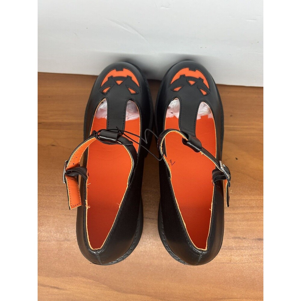Pumpkin T-Strap Platform Mary Janes Shoes Size 8 Black New - Picture 5 of 12